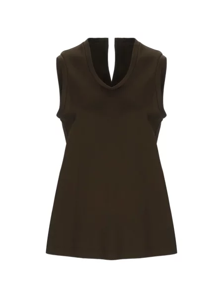 Bluzka Carven z dekoltem w serek brązowa