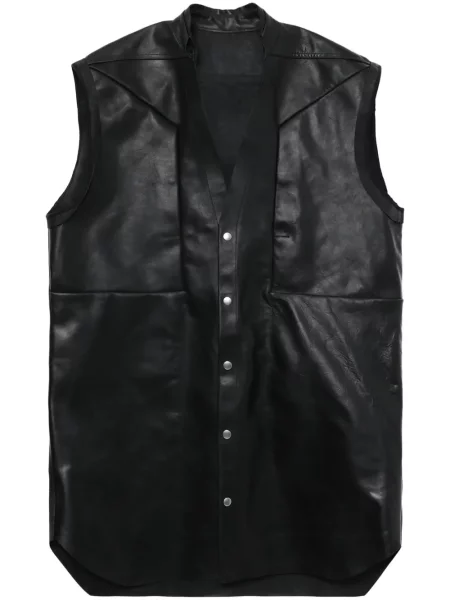 Кожаный елек Rick Owens черно
