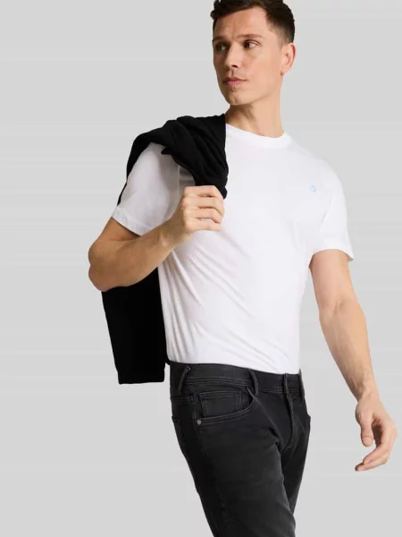 Szorty jeansowe o kroju slim fit z mieszanki bawełny model TTPIERS SLIM' Tom Tailor Denim czarne