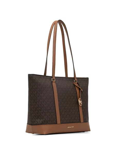 Geantă shopper Michael Kors din piele cu imagine maro