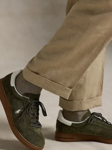 Кожаные кроссовки Polo Ralph Lauren зеленые