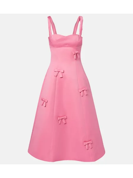 Rochie midi Leo Lin cu funde roz