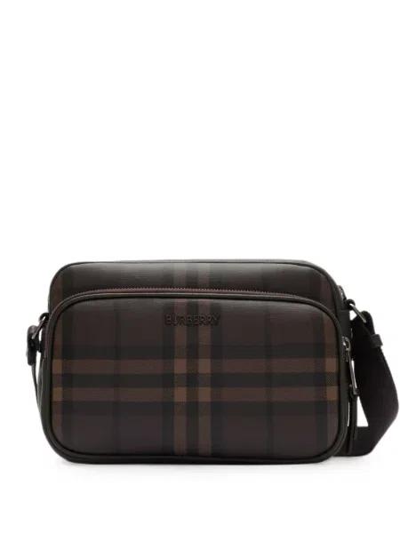 Geantă crossbody Burberry în carouri maro