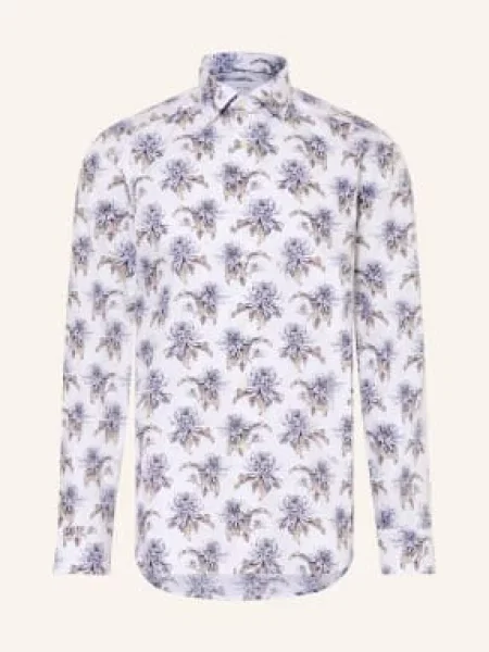 Eton Košile Slim Fit / černošedá / tmavě modrá bílá