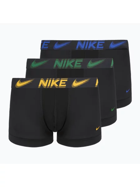 Boxeri pentru bărbați Nike Dri-Fit Essential Micro Trunk 3 pairs black/game royal/malachite/un gold/zoom wb negru
