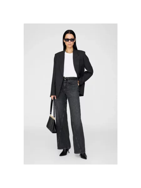 Anine Bing jeansy brie high waist czarne