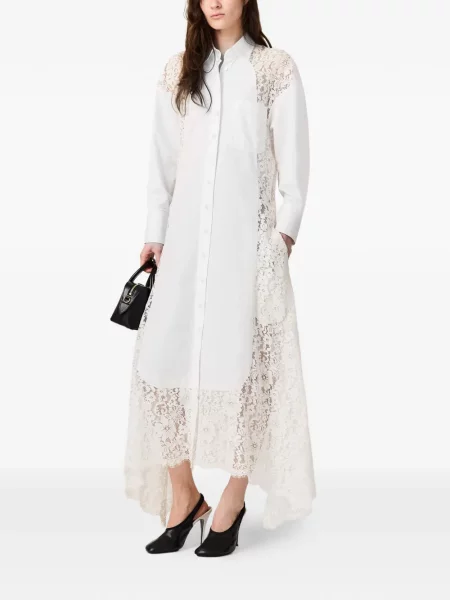 Rochie Stella Mccartney asimetrică din dantelă alb