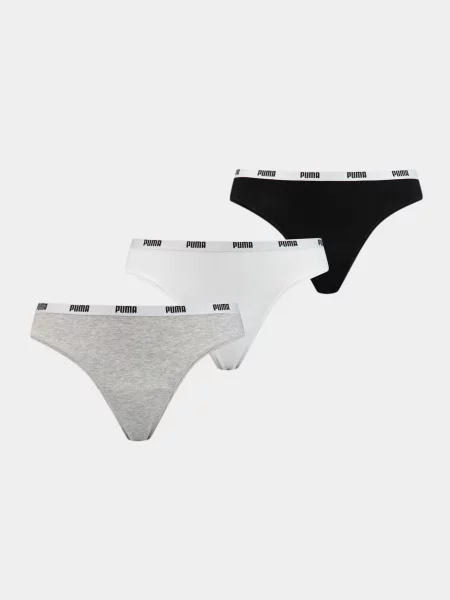 Набір трусів PUMA String 3p Pack комбінований верх сірий