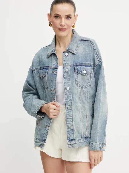 Armani Exchange kurtka jeansowa przejściowa oversize niebieski