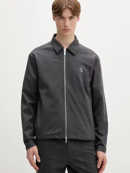 Filling Pieces prechodná bunda pánska s prímesou vlny Twill Wool sivá