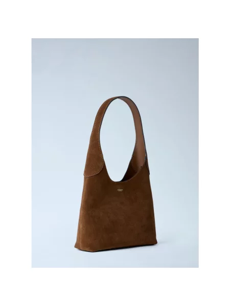 Coach torebka zamszowa Brooklyn Shoulder Bag 28 brązowa