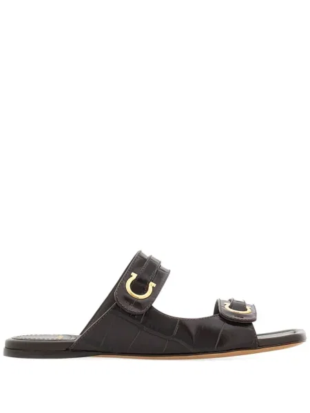 Papuci Ferragamo din piele maro