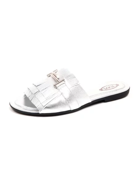 Klapki Tod's z frędzli szare