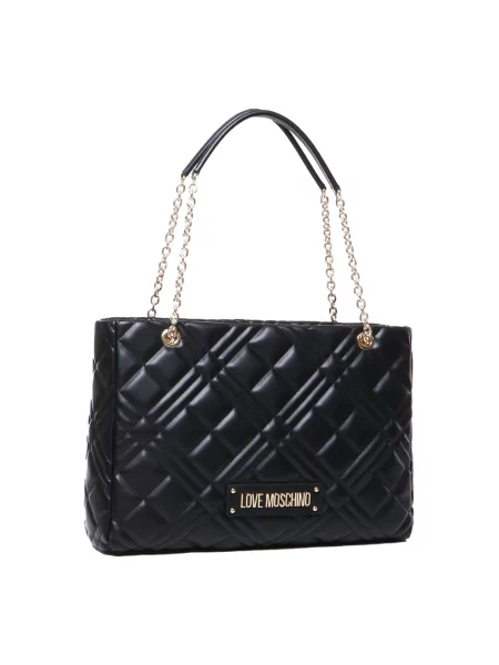 Shopperka Love Moschino z klapą czarna