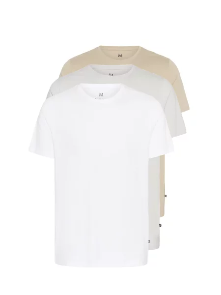 Matinique Tričko Jermane světle béžová / světle šedá bílá