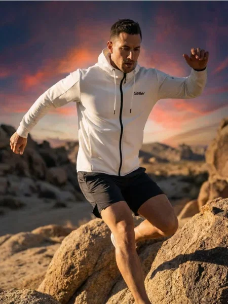 Sinsay Rozpinana bluza z kapturem biały