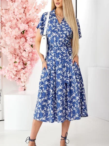 Сукня міді LadyLike софтшел блакитний