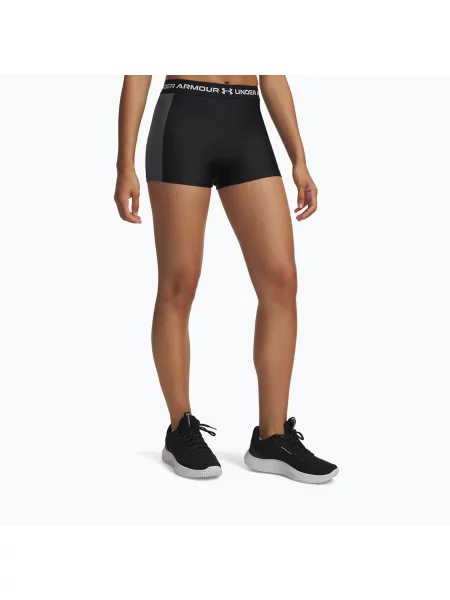 Тренувальні шорти Under Armour HeatGear Rib Shorty black/castlerock/white чорні