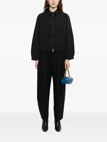 Pantaloni Jnby din jacard cu picior lat negru