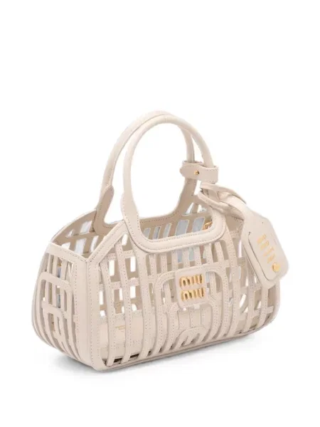 Кожена шопинг чанта Miu Miu