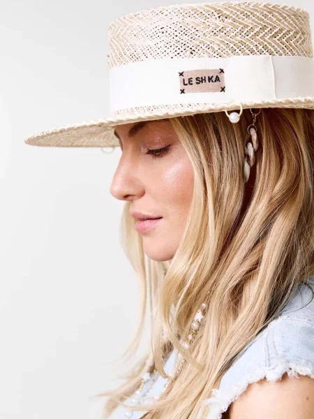 Šešir LE SH KA headwear Double Chain Pearl Canotier bež DCPearlCanotier