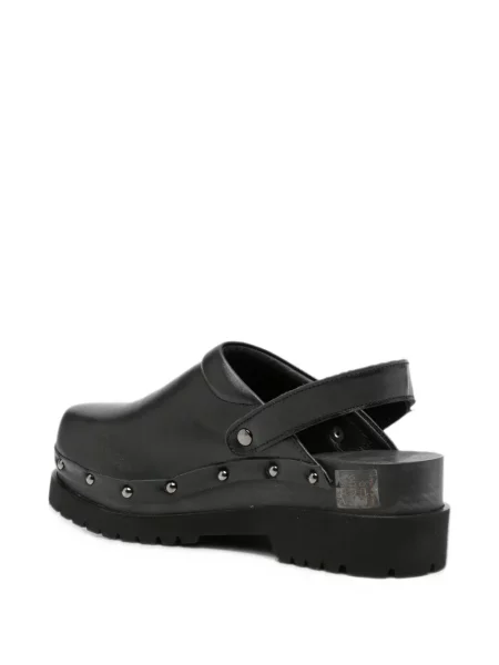 Papuci tip mules Scholl cu tepi negru