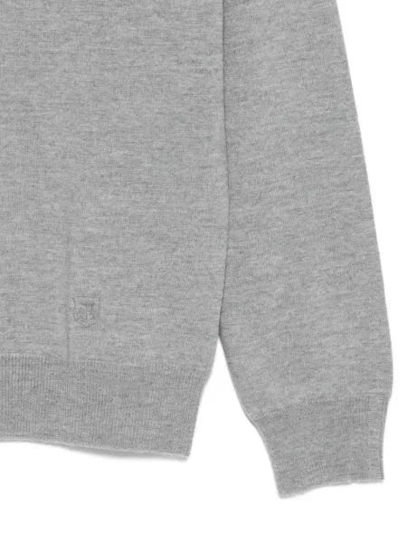 Pulover Corneliani cu broderie cu decolteu rotund gri