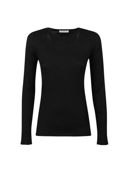 Sweter Majestic Filatures z okrągłym dekoltem czarny