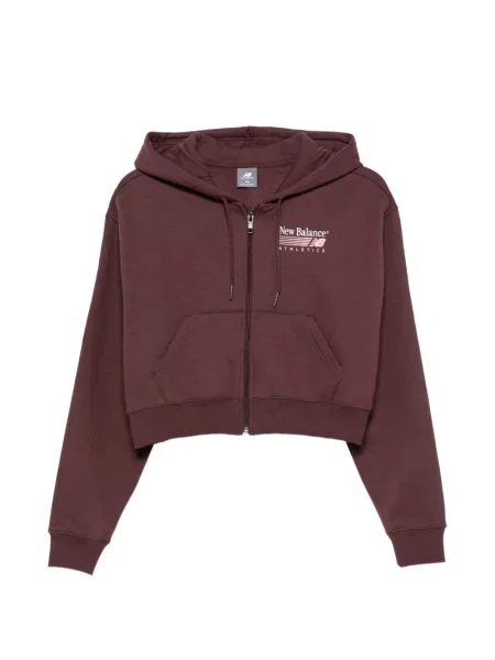 Raštuotas su raišteliu apkirptas džemperis New Balance raudona