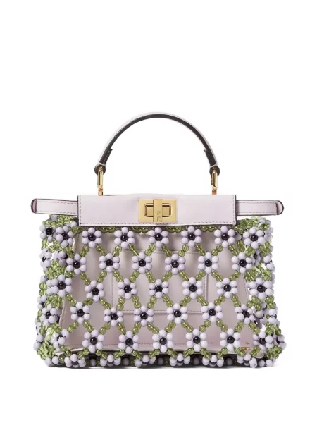 Shopper rankinė Fendi karoliukai violetinė