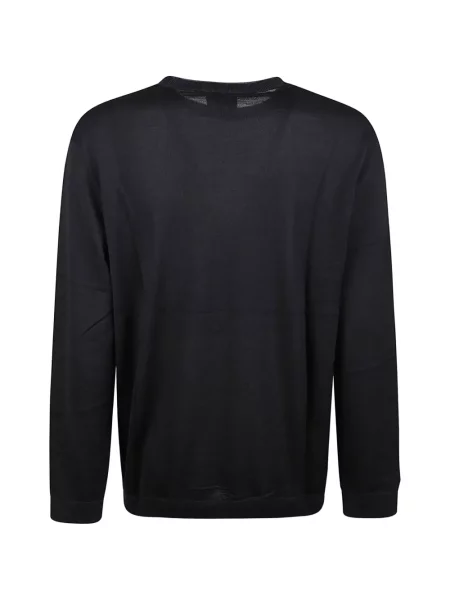 Дълго пуловер Emporio Armani с кръгло деколте синьо