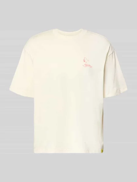 T-shirt o kroju regular fit z czystej bawełny model PEANUTS' Only & Sons biała