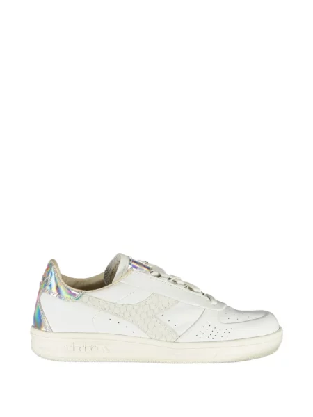 Sneakerși Diadora cu șireturi din dantelă alb