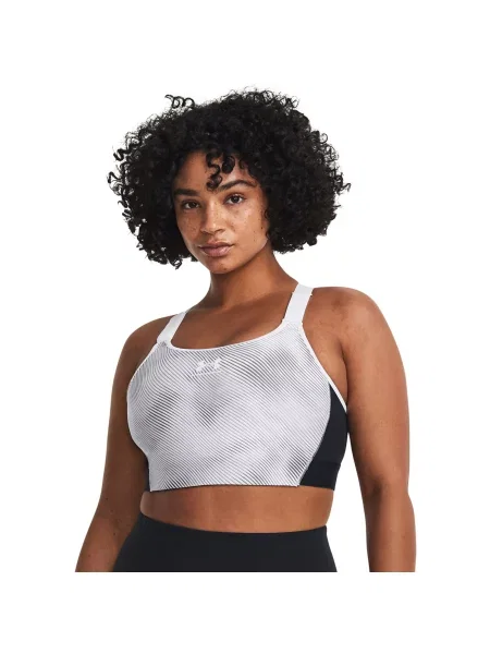 Biustonosz Under Armour High Print w kolorze biało-szarym i czarnym XS biały