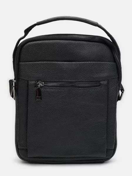Кожаная сумка через плечо Borsa Leather черная