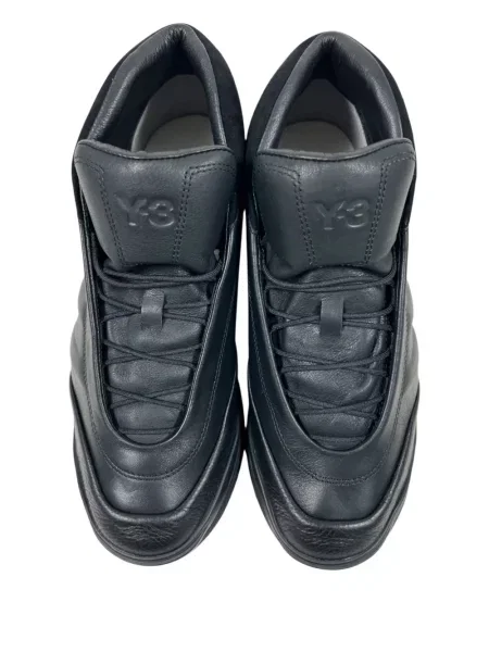 Кожени маратонки Y-3 Adidas с връзки черно