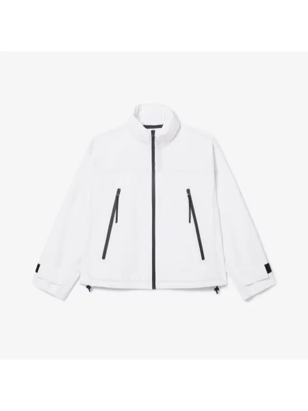 Lacoste Kurtka Oversize Z Kołnierzykiem Polo biała