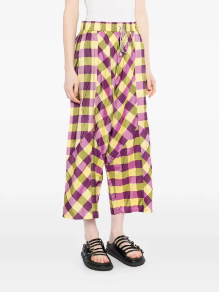 Pantaloni Penultimate în carouri violet