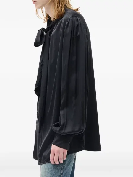 Košile Ann Demeulemeester s mašlí s vázáním černá