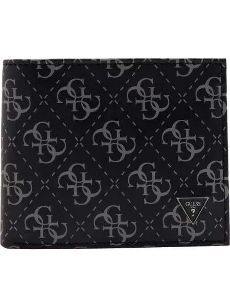 Guess De piele portofel MITO negru