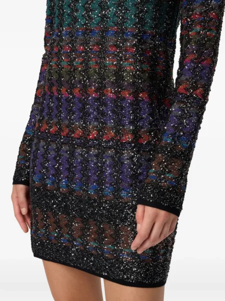 Rochie mini Missoni cu paiete de costum albastru