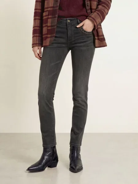 Mos Mosh Skinny Džíny Mmnaomi Teni S Cvočky grey šedé