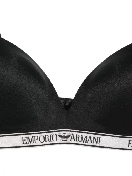 Trokutasti grudnjak Emporio Armani s autogramom crna