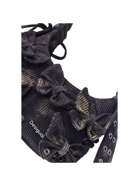 Manšestrová kabelka Desigual černá