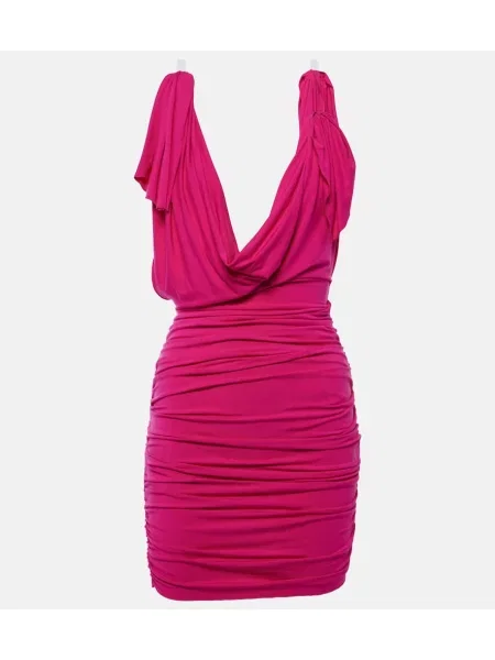 Rochie The Attico din jerseu drapată roz