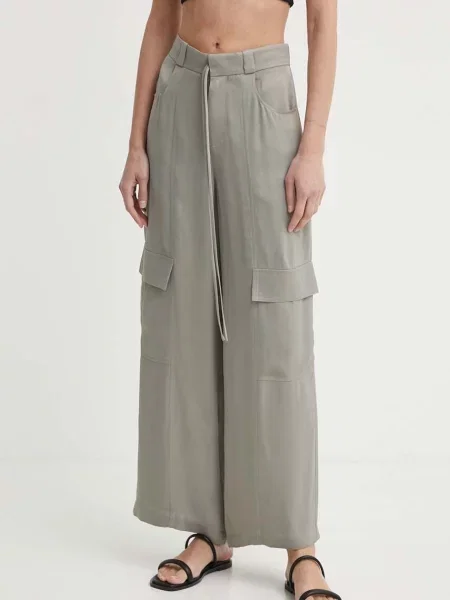 AERON spodnie OPAL szerokie high waist szary