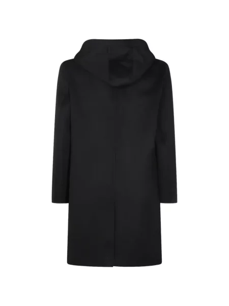 Palton Lardini de lână cu glugă negru