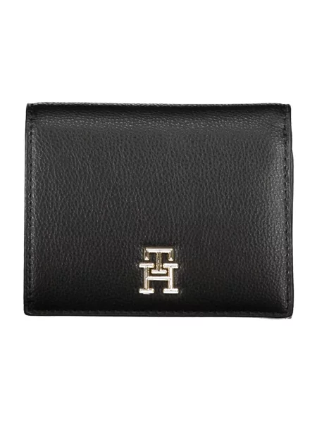 Lniany portfel Tommy Hilfiger czarny