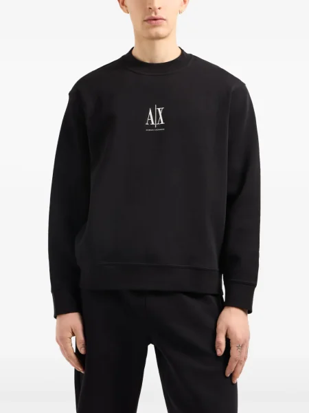 Hanorac Armani Exchange cu broderie negru