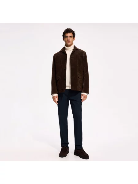 Reserved Kalhoty chino regular fit tmavomodrá
